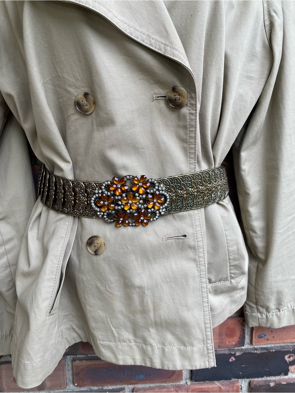Vintage Metal Belt, Adjustable 42” - Picture 2 of 11